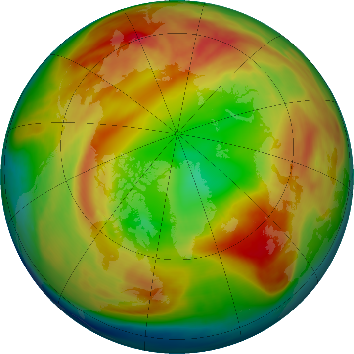 Arctic ozone map for 16 February 2007